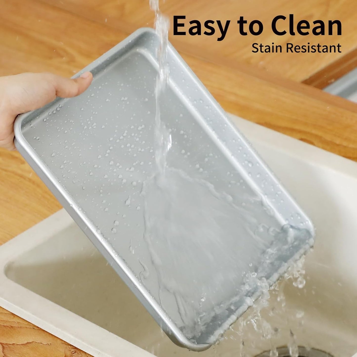 Skiennix Toaster Oven Pans - 2-Pack 11-Inch Nonstick Baking Trays | Heavy Duty & Dishwasher Safe