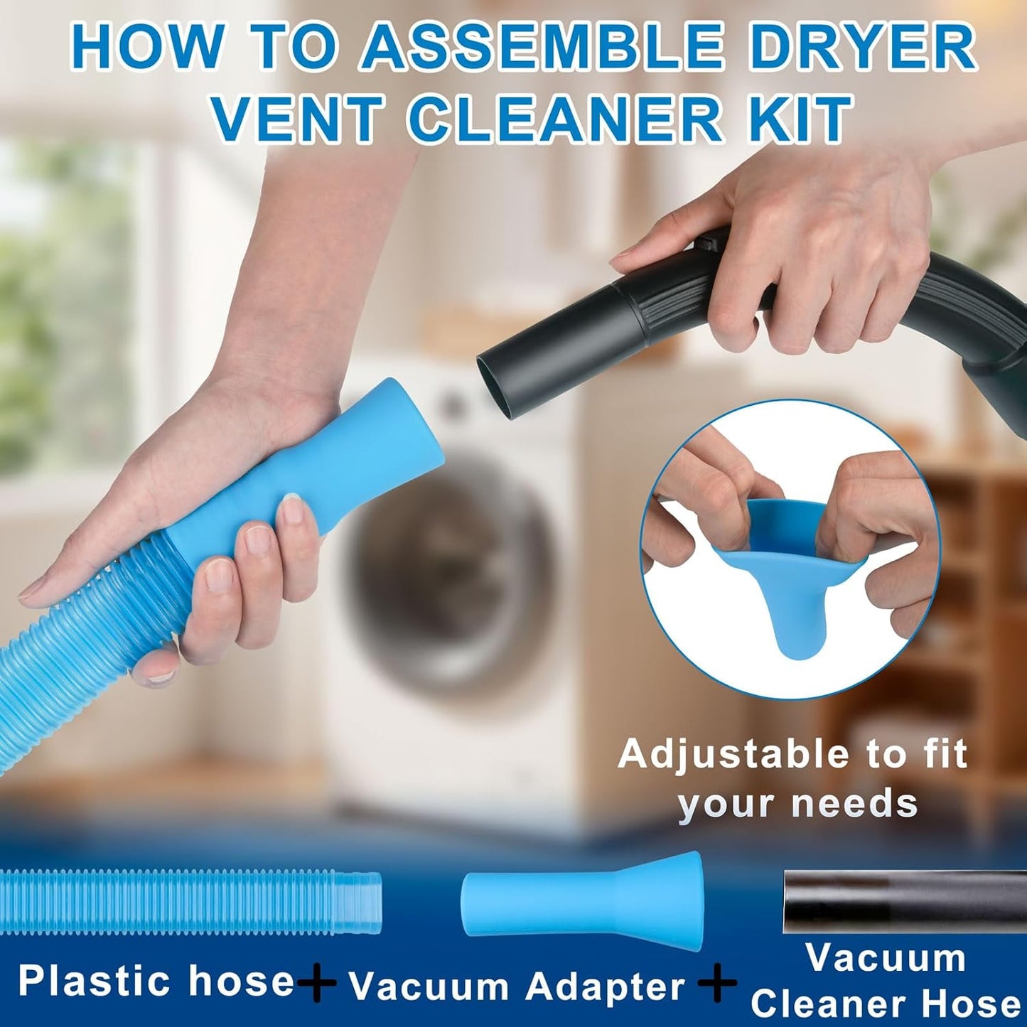 Skiennix Dryer Vent Cleaner Kit - 4-Piece Lint Brush Set for Efficient Lint Trap & Appliance Cleaning
