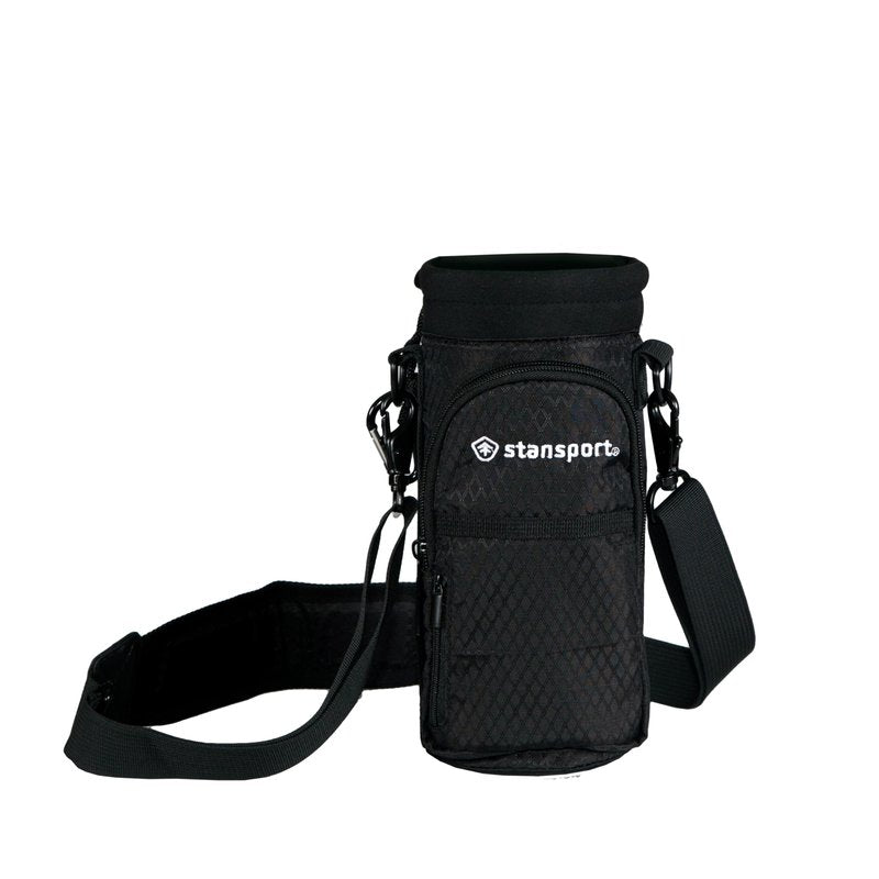 Stansport Insulated Bottle Carrier with Strap (1008-20) - Perfect for Tumblers and Water Bottles 32oz and 40 oz - Black