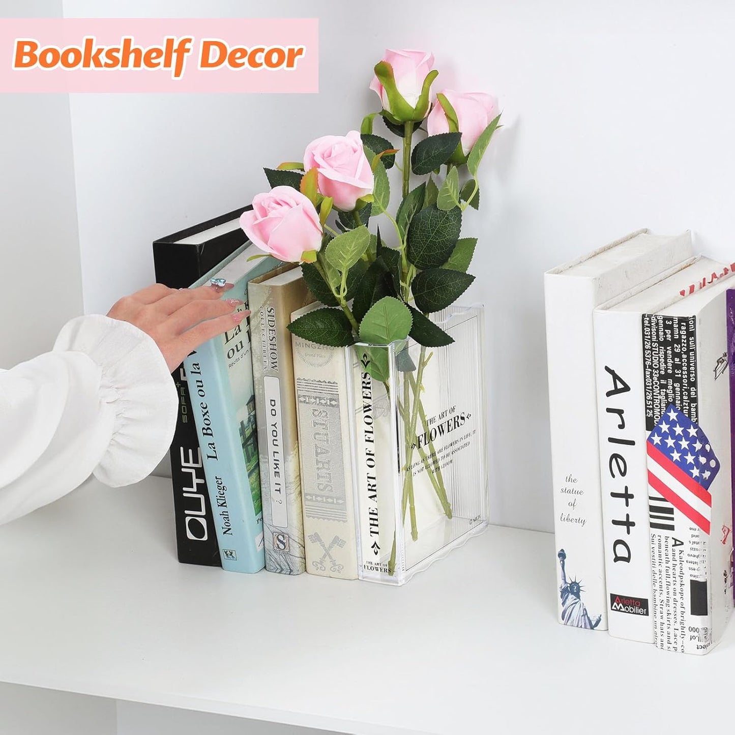 Skiennix Book-Shaped Vase - Aesthetic Flower Holder for Home & Office Decor | Clear Design for Book Lovers