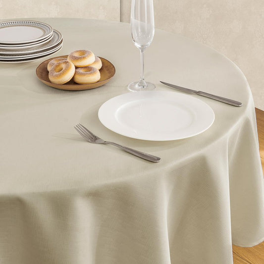 Veblandy Tablecloth Linen Textured Waterproof & Stain Resistant Table Cloth Wrinkle Free Decorative Fabric Farmhouse Table Cover for Dining/Party/Buffet/Wedding, 60 x 60 Inch, White
