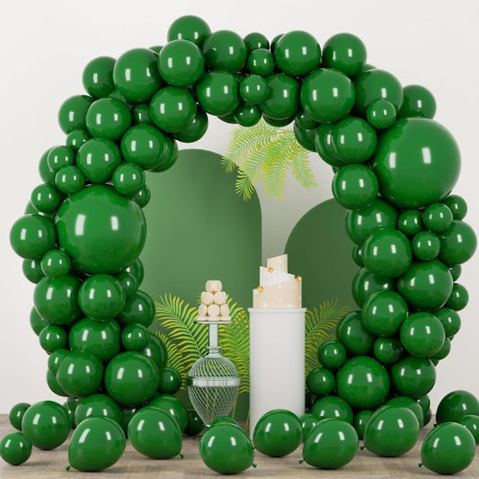 Voircoloria 90pack Dark Green Balloons Different Size 18/12/10/5 Inch Green Balloon Garland Arch Kit for Birthday, Graduation, St. Patrick's Day, Christmas, Baby Shower, Dinosaur Party Decorations
