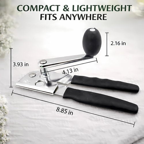 Commercial Can Opener, Heavy Duty Manual Can Opener for Large Cans, Hand Crank Can Opener with Magnetic Lid Lifter, Stainless Steel with Bottle Opener