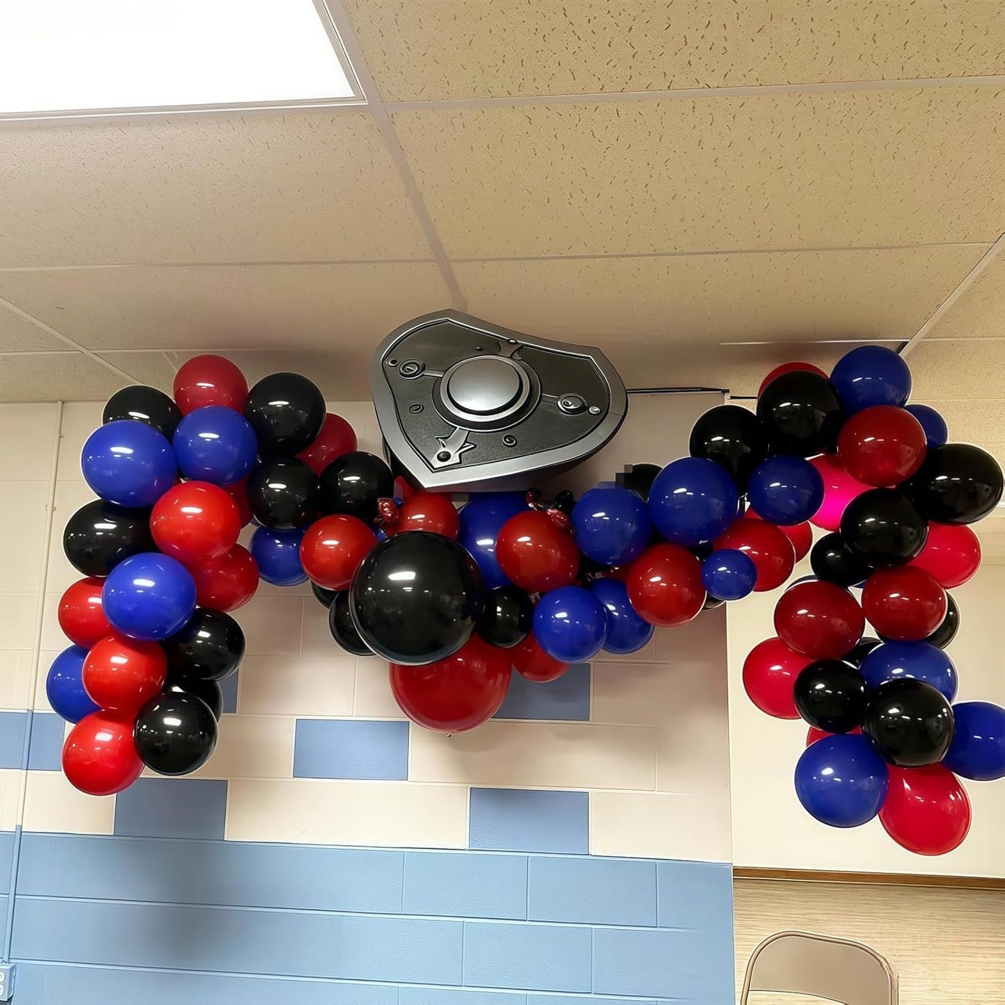 Skiennix Balloon Arch Garland Kit - 101 Pcs Matte Red, Black & Royal Blue Latex Balloons | Halloween & Birthday Party Decor