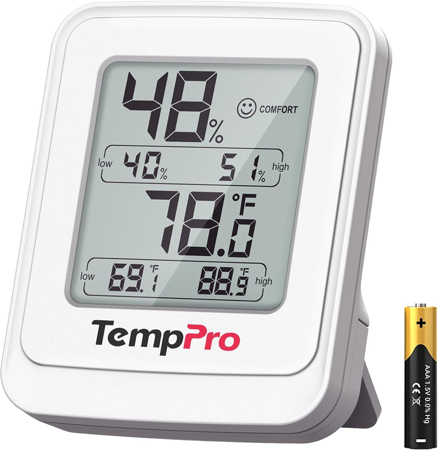 TempPro Greenhouse Thermometer Hygrometer - IPX5 Humidity Resistant Monitor for Indoor Grow Tents & Reptiles