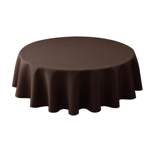 Biscaynebay Textured Fabric Round Tablecloths 70", Brown Water Resistant Table Cloth Circle Folding Table Covers for Dining, Kitchen, Wedding, Parties etc. Machine Washable