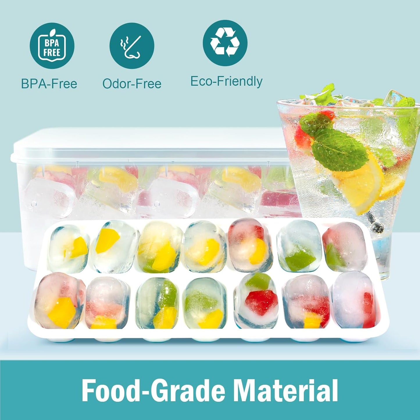 Silicone Ice Cube Trays by [Brand Name] - Easy Release, Spill-Resistant, BPA-Free | Perfect for Cocktails & Baby Food