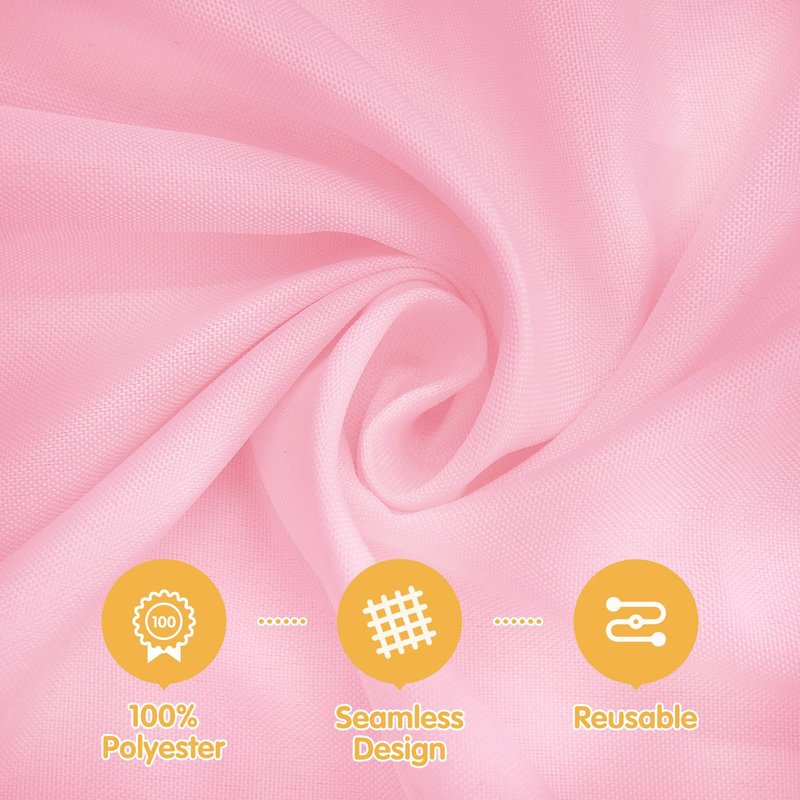 BRILLMAX 8 Pack Pink Tablecloths 60 x 126 Inch for 8ft Rectangle Tables - 150 GSM Polyester Fabric, 15" Standard Drop, Water, Stain & Wrinkle Resistant Cloth Cover for Wedding Banquet Dining Buffet