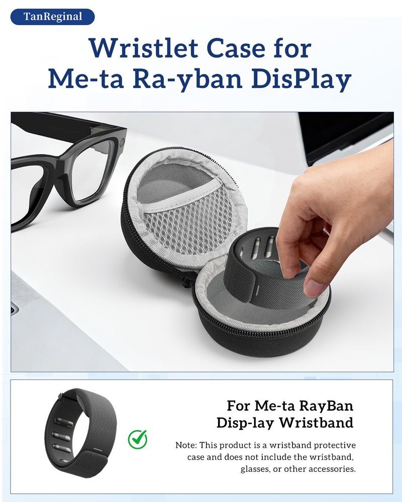 Wristband Protective Case for Met-a Ra-y ban Dis-Play，Wristlet Case for Me-ta Rayba Dis-Play「Dustproof, Storage, Pressure-Resistant, Drop-Proof，Lightweight, Compact」