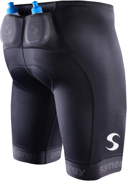 Synergy Men's Elite Tri Shorts with Mesh Pockets and Running Bottles