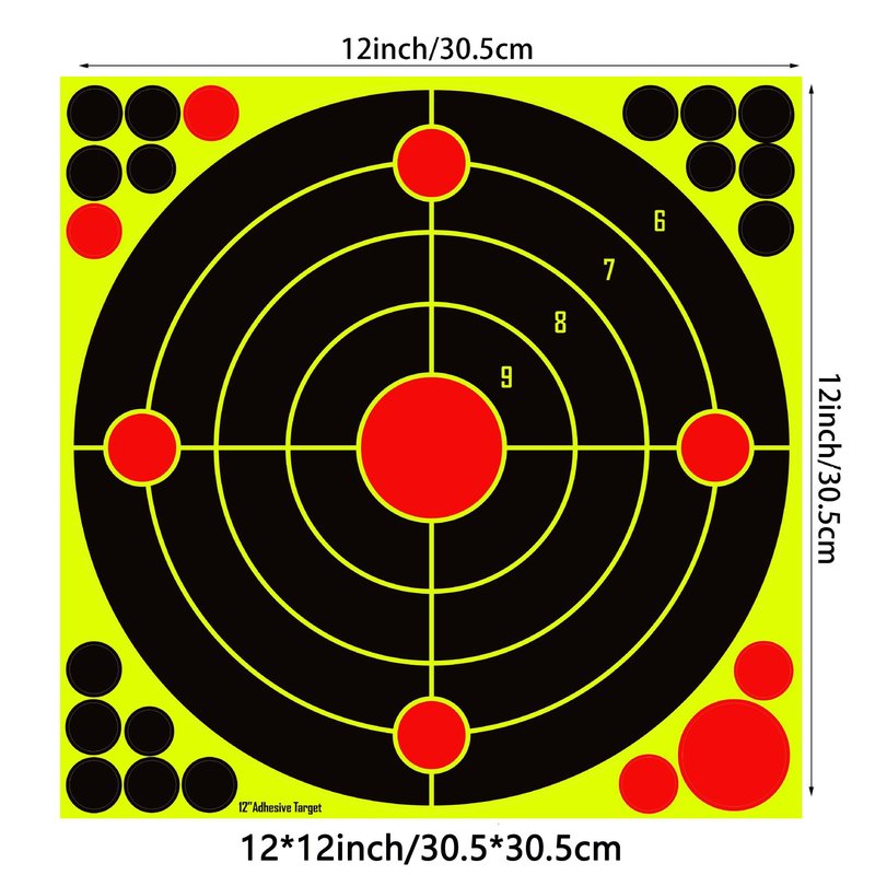 AimsoAces 12x12 inch Silhouette Splatter Targets - Bright Fluorescent Yellow, Easily Visible on Impact for BB Guns, Airguns, Rifles, Indoor and Outdoor Ranges (10 Pack)