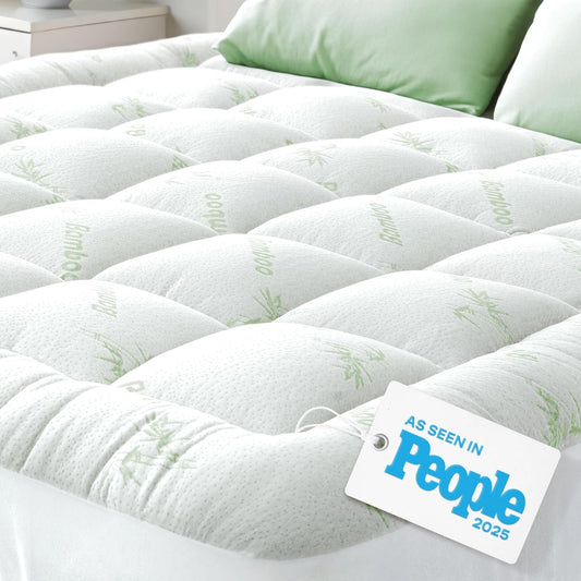Niagara Sleep Solution Ultra Soft Full XL Mattress Topper - Bamboo Viscose Pillow Top for Back Pain Relief | Naturally Cooling, Sage