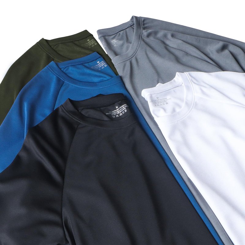 HovSiyla 5 Pack Running Shirts Men Sport Tops Dry Fit Gym Wicking Athletic T Shirts Breathable Cool Workout Shirts 2XL