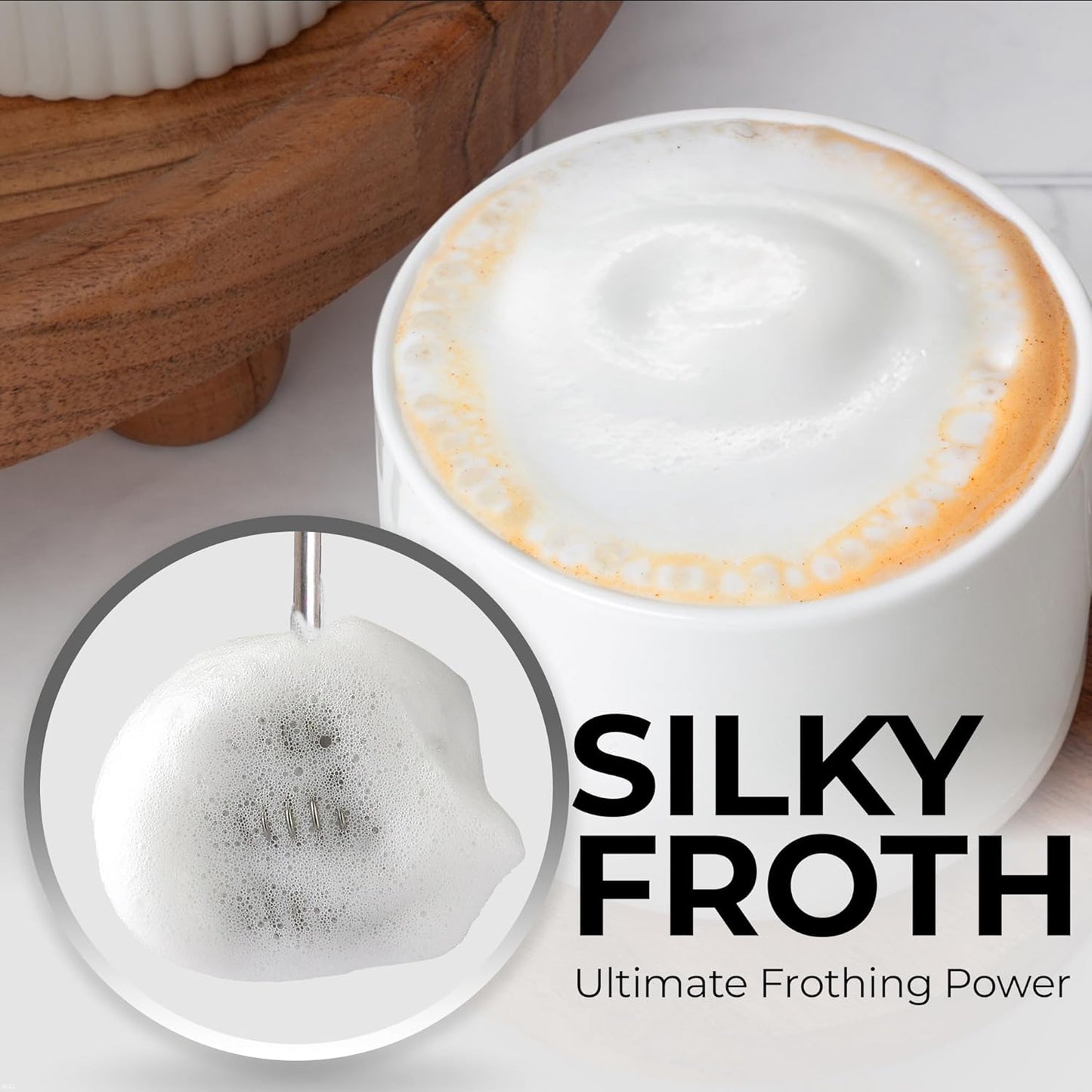 Zulay Kitchen Tornado Triple Whisk Milk Frother - Handheld Foam Maker for Coffee & Lattes - Includes 4 Duracell Batteries - Candy Color