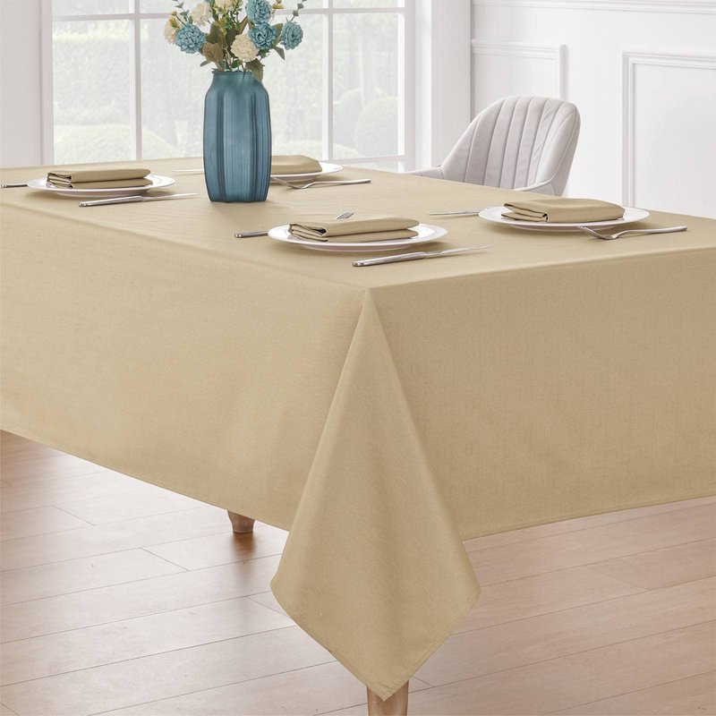 Veblandy Faux Linen Rectangle Tablecloth Waterproof 60x104 inch Table Cloth Stain and Wrinkle Resistant Washable, Decorative Fabric Table Cover for Dining, Kitchen, Wedding and Parties, Coffee