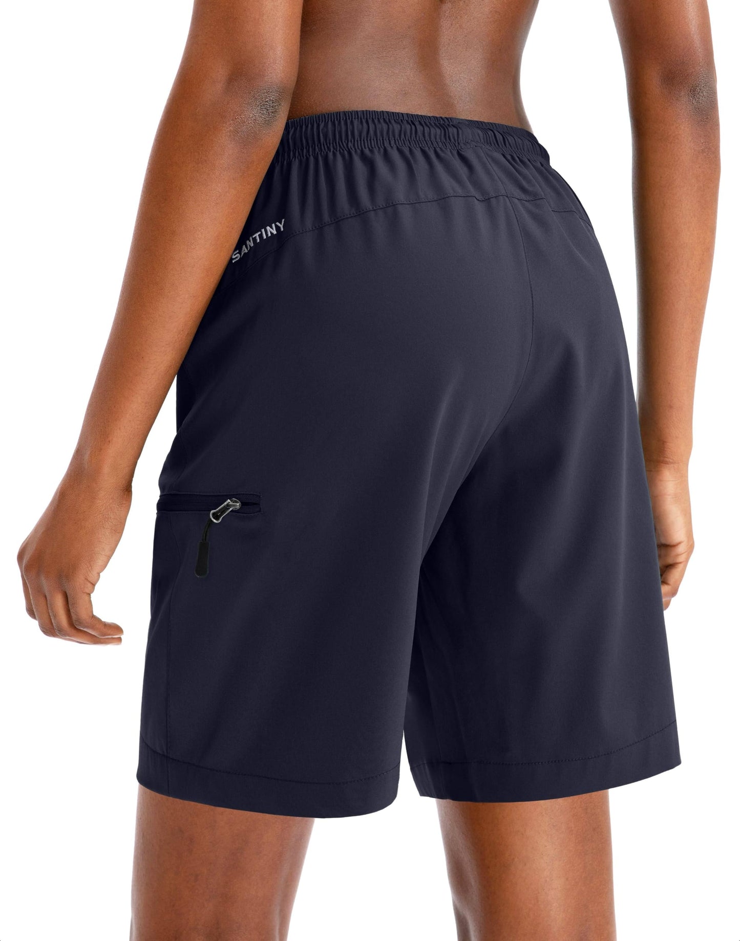 SANTINY Women's 5''/ 7''/9'' Hiking Cargo Shorts Quick Dry Lightweight Summer Shorts for Women Athletic Golf Zipper Pockets(Navy_3XL)