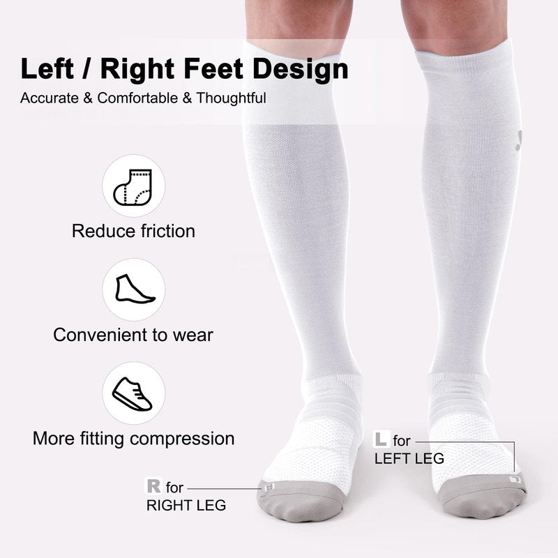 musesox Compression Socks for Women and Men,Knee High 15-20mmHg Graduated Support(3 Pairs) for Nurses,Travel,Black,Large