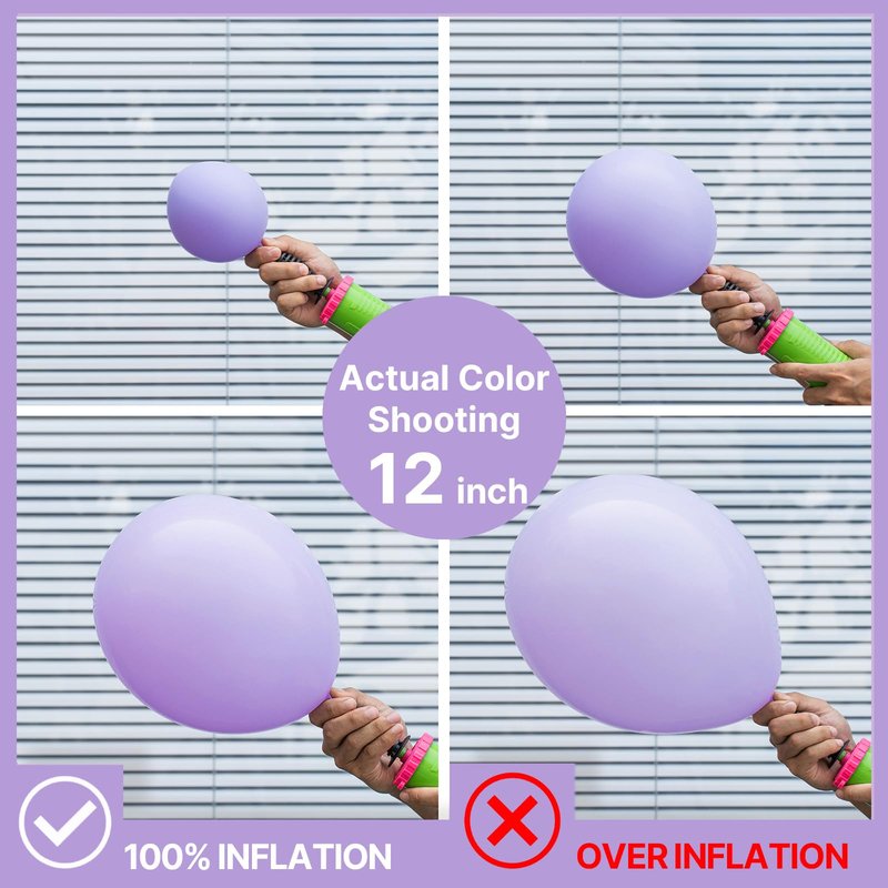 PartyWoo Lavender Balloons 120pcs Different Sizes Pack of 18 12 10 5 Inch Light Pastel Purple Lilac Balloon Arch Kit for Baby Shower Bachelorette Fairy Birthday Princess Party Decorations Purple-Q10