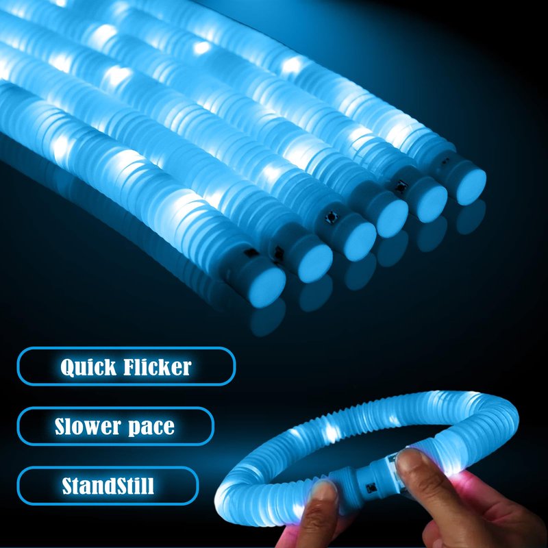 ERGDUTNK Blue 6PCS Glow Sticks Stocking Stuffers Party Favors-Glow in The Dark Party Supplies for Kids and Adults, Perfect for Festivals, Birthday Parties, Raves, Concerts, and Camping Decorations