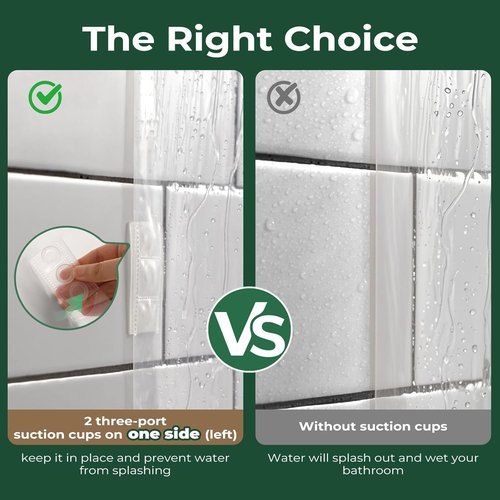 Harborest Clear Shower Curtain Liner - Waterproof PEVA Plastic with Suction Cups & Magnets | 72 x 72 Inches