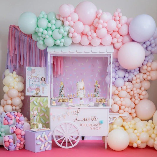 PartyWoo Pastel Balloons 50 pcs 5 Inch Small Mini Pastel Rainbow Color Latex Spring Balloons for Graduation Baby Shower Gender Reveal Easter Birthday Party Decorations