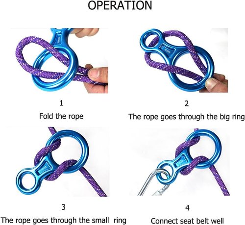 35KN Titan Figure 8 Belay Device - Heavy Duty Climbing Descender for Rigging
