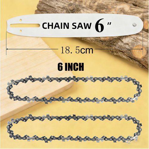 Chainsaw Chain 5-Pack - 6-Inch | 1/4" LP Pitch .043" Gauge, 37 Drive Links for Mini Cordless Electric Chainsaws