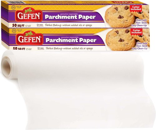 Gefen Genuine Parchment Baking Paper - Non-Stick, Oil-Free, Oven Safe | 12" x 50' Roll, Vegan & Kosher