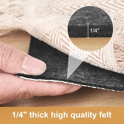 Deep Dream Rug Pad - Non-Slip 1/4" Thick Felt with Natural Rubber Backing for 2 x 8 Ft Area Rugs