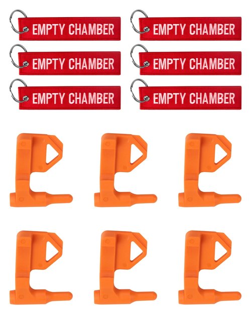 JAGASOL Chamber Flag, Safety Flag for Rifle, Handguns, Shotgun, and Pistol, 6 Chamber Flags with 6 Bright Orange Tags, Universal Compatibility Empty Chamber Indicators, Empty Chamber