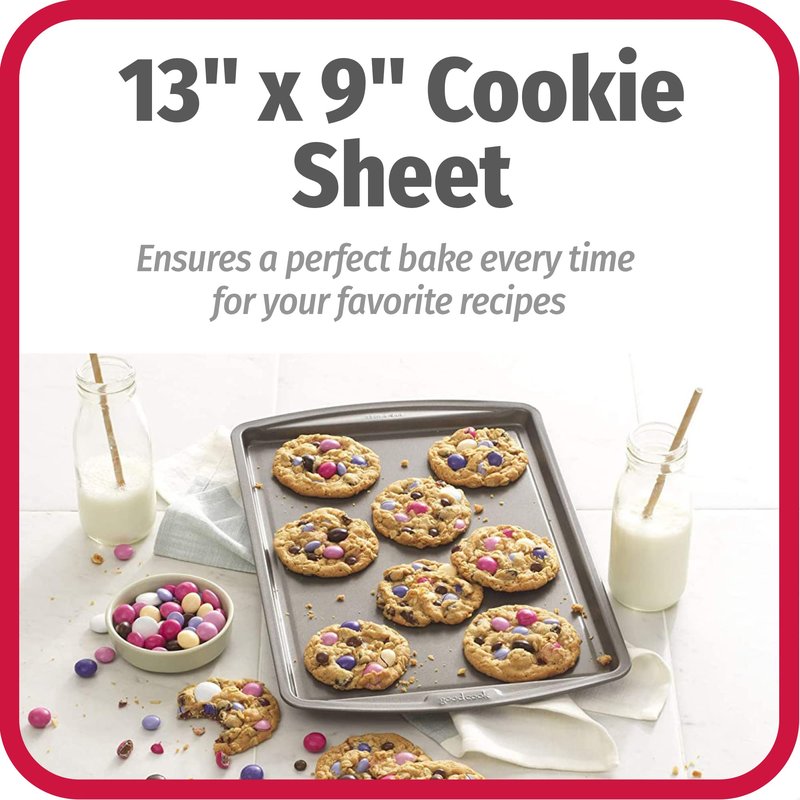 GoodCook Everyday Baking Sheet with Carbon Steel Construction & Scratch-Resistant Metal-Utensil Safe Nonstick , 9 x 13-Inch