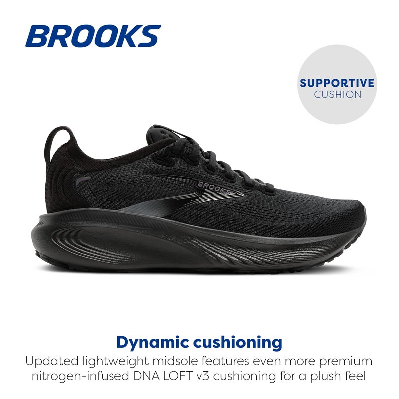 Brooks Women’s Adrenaline GTS 25 Supportive Running & Walking Shoe - Black/Black/Ebony - 9.5 Medium