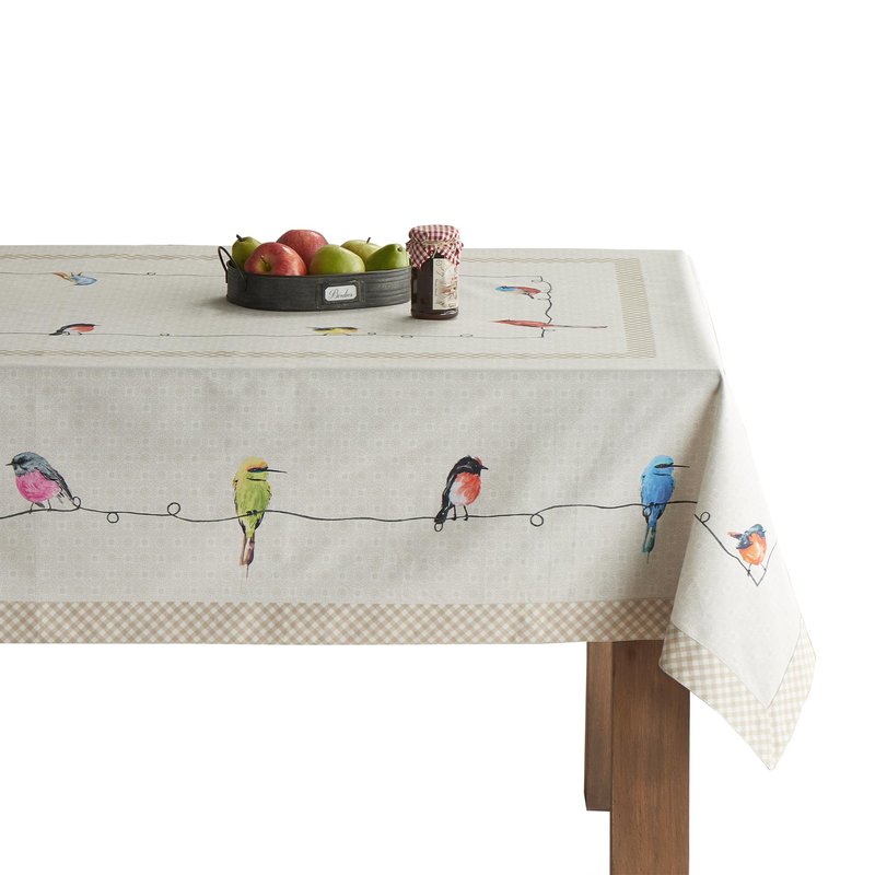 Maison d' Hermine Birdies On Wire 100% Cotton Tablecloth 54 - inch by 72 - inch.