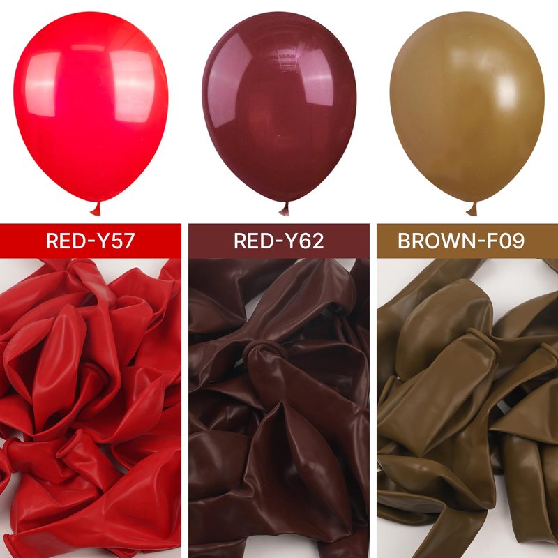 PartyWoo Burgundy Balloons 50pcs 12 Inch Dark Chestnut Red Maroon Helium Balloons for Graduation Wedding Thanksgiving Birthday Bachelorette Citizenship Strawberry Theme Party Decorations Red-Y62