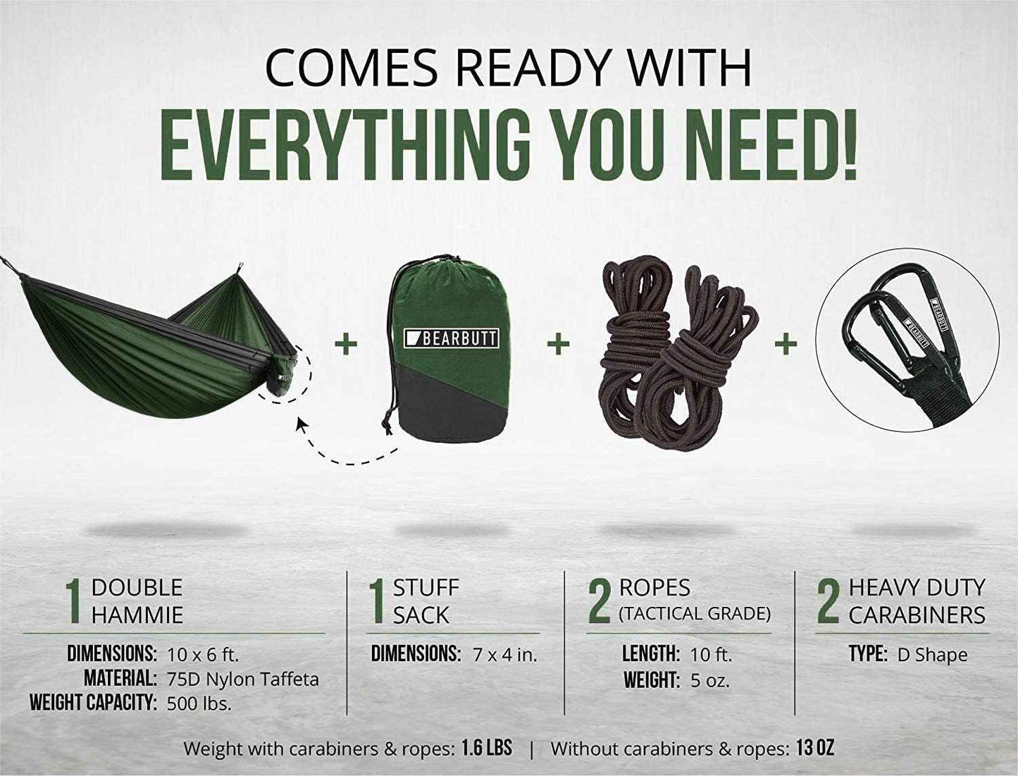 Premium Double Hammock with Tree Straps - Durable, Portable & Comfortable