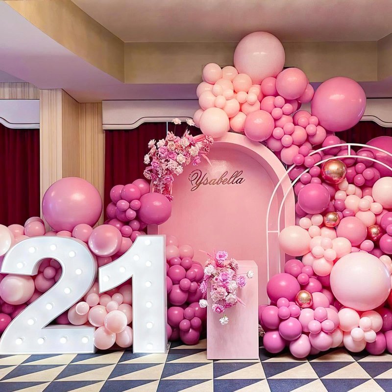 PartyWoo Hot Pink Balloons 140pcs Different Sizes of 18 12 10 5 Inch Magenta Fuchsia Dark Pink Balloon Arch Kit Garland for Wedding Girl Baby Shower Princess Birthday 1950s Party Decorations Pink-Y01