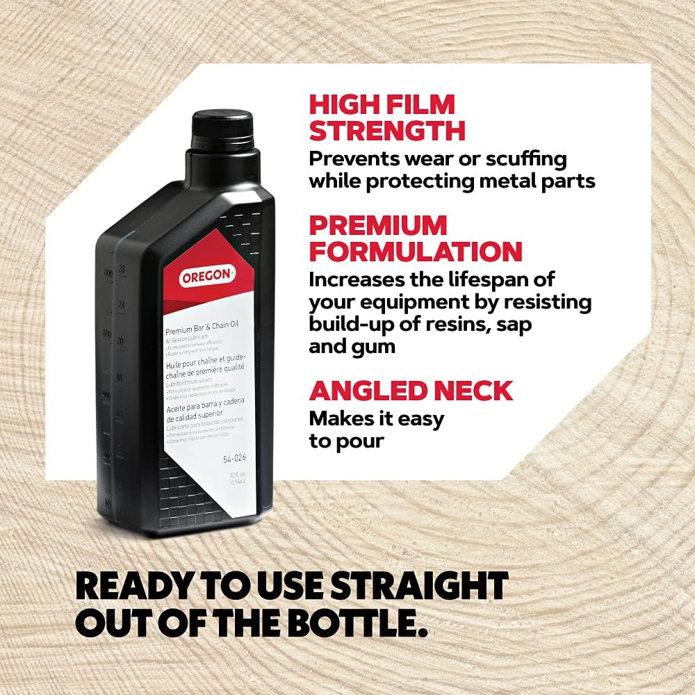 Oregon 54-026 Premium Chainsaw Bar and Chain Oil - 1 Quart (32 fl. oz / 946 ml)
