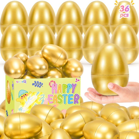 SevenQ Easter Eggs Fillers with Bunny Hair Clips Colorful 24 Pack, Easter Basket Stuffers Party Favors Gift Bags for Kids Cute Stuff Plush Fidget Toys Classroom Treasure Box Egg Hunt Games Supplies