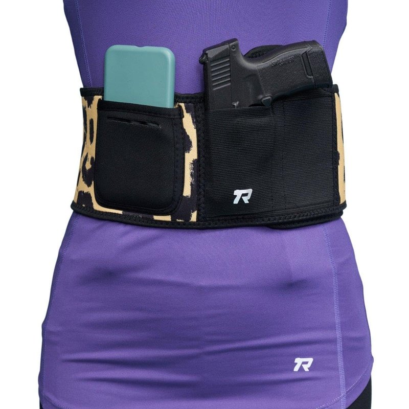 Rounded Belly Band Holster for Men Women - Gun Holster for Comfortable Carry Fits Glock, Smith Wesson, Taurus, Ruger, & More-Breathable Neoprene Waistband Holster for Most Pistols & Revolvers BLK, SM