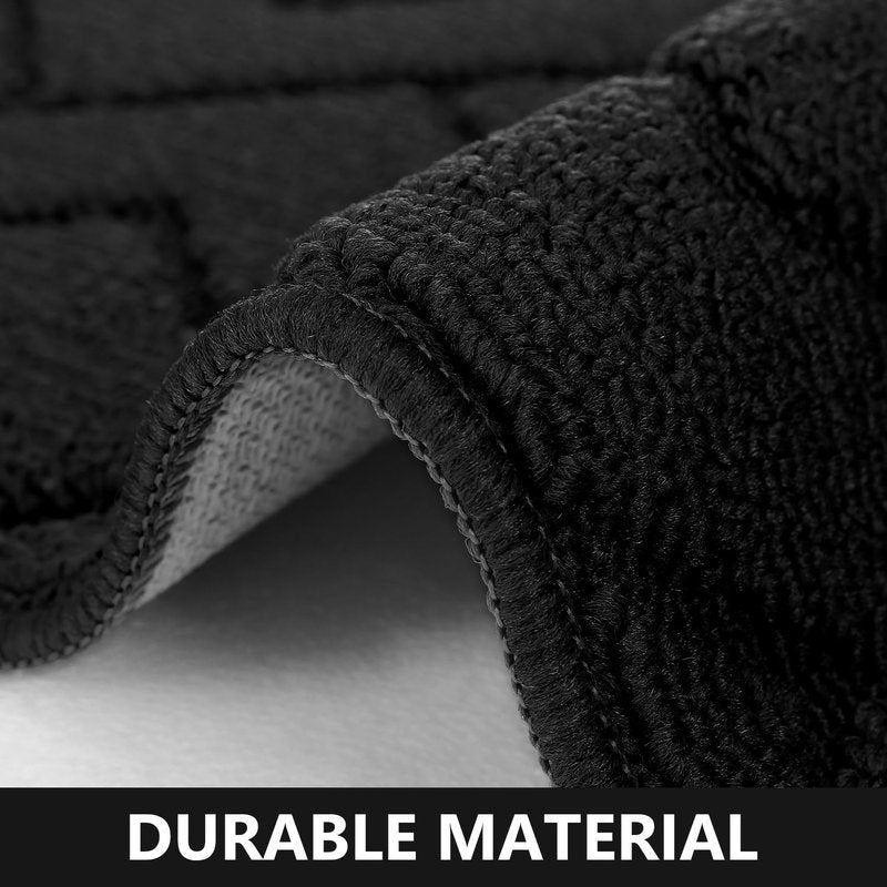 hicorfe Kitchen Runner Rugs and Mats Sets,2 Pieces Absorbent Non-Slip Kitchen Rug,Comfort Kitchen Mat for Floor,Washable for Kitchen,Hallway,Office,Sink,Laundry(20"x48"+20"x32",Black)