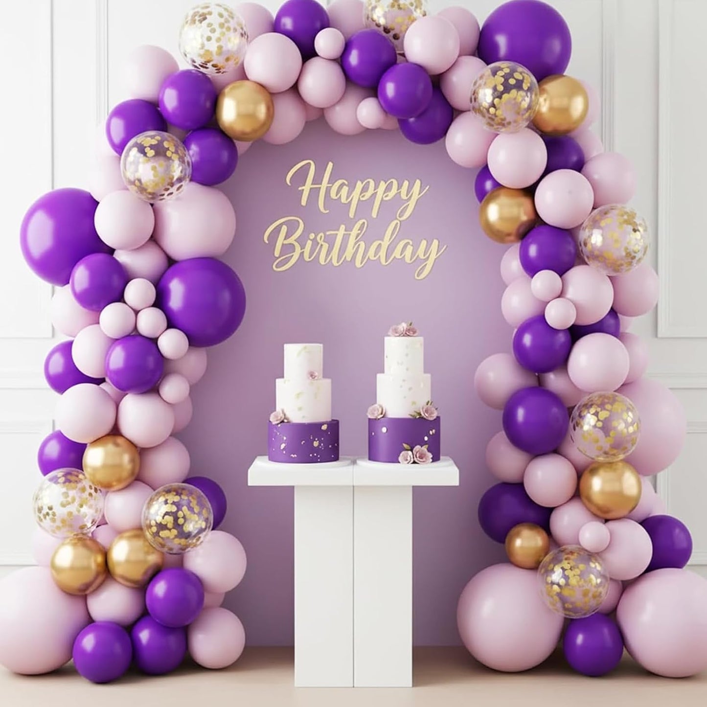 RUBFAC Dark Purple Balloon Set - 154 Pcs in Various Sizes for Parties & Celebrations | Arch Kit & Garland