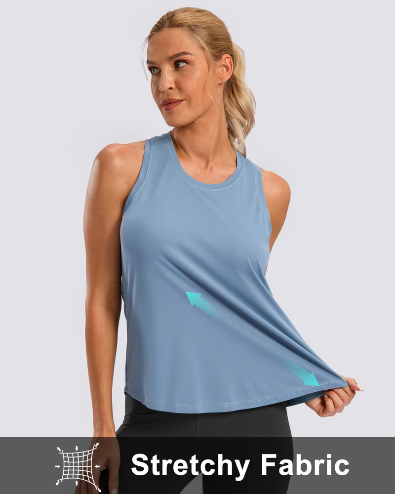 G Gradual Women's Workout Tank Tops Racerback Athletic Yoga Tops Loose Fit Sleeveless Running Gym Sports Shirts for Women(Dusty Blue,M)