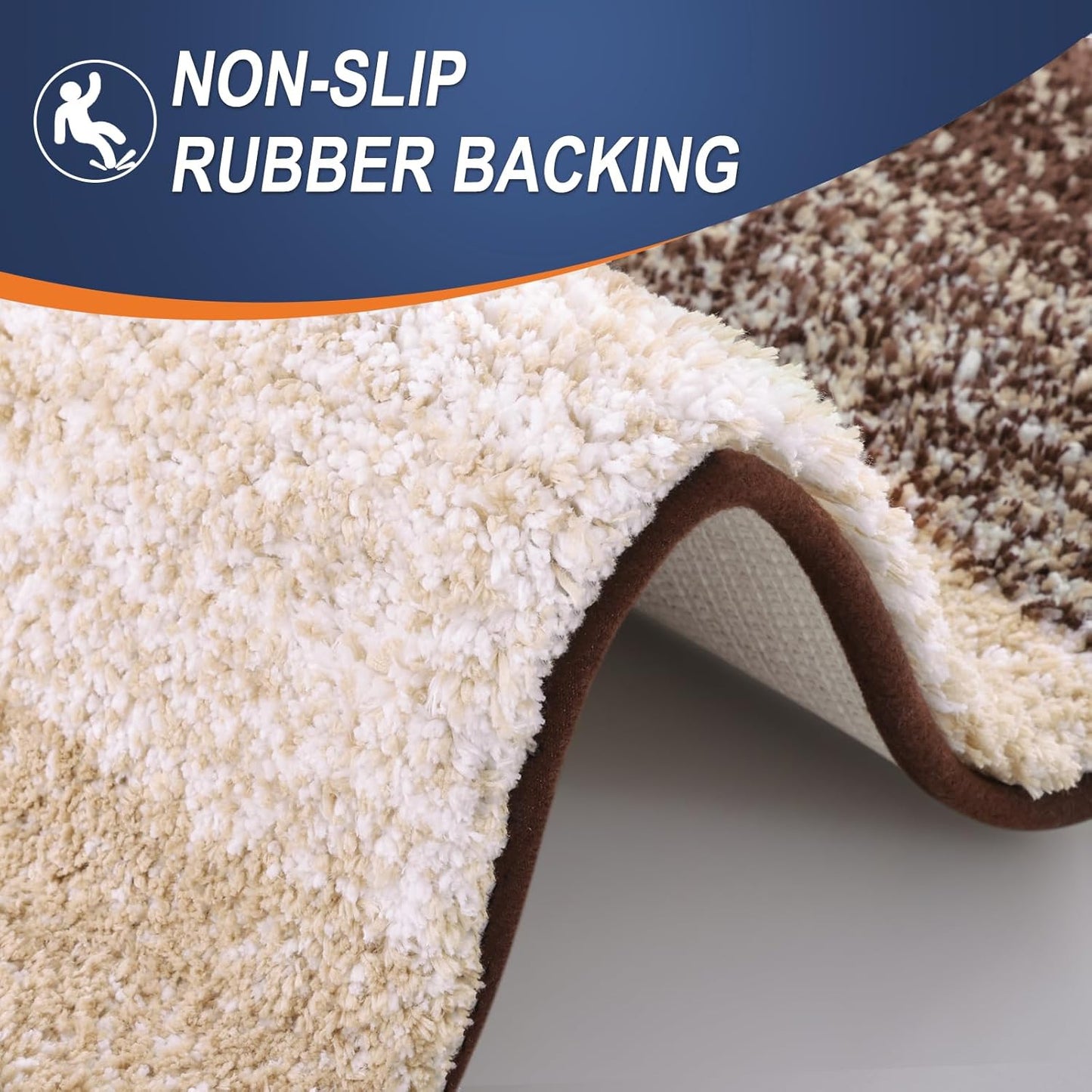 OLANLY Bathroom Runner Rug - Extra Soft Microfiber Mat with Rubber Backing | 40x20, Quick Dry, Washable, Brown