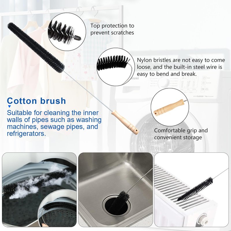 Dryer Vent Cleaner Kit Compatible With Dyson V15 V12 V11 V10 V8 V7 Gen5 Vacuum Cleaner with Dryer Lint Brush and Hard Bristle Crevice Cleaning Brush