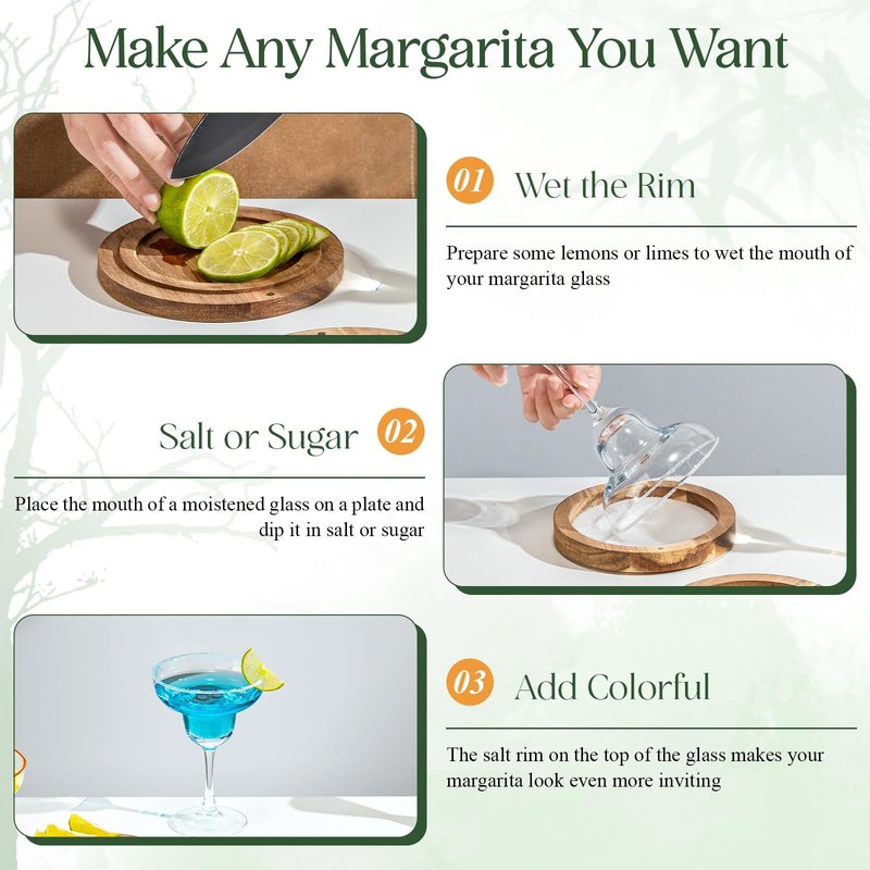 USEEKRIL 3-Tier Acacia Wooden Margarita Salt Rimmer Set,Salt&Sugar Rimmer for Cocktails Drinks,Cocktail Glass Rimmer Tools with Magnetic Swivel Lid for Bartenders,Home Bar,Parties