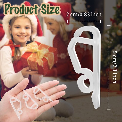 Geegoods Christmas Light Clip,120 Pcs Plastic Outdoor Weatherproof Holiday Gutter Hooks Clips for Outside String Lights Christmas Decoration