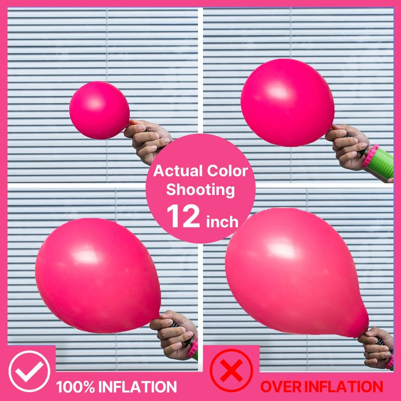 PartyWoo Hot Pink Balloons 101pcs 12 Inch Magenta Fuchsia Balloons for Baby Shower Gender Reveal Engagement Bachelorette Wedding Bridal Shower Anniversary Birthday Party Decorations Pink-Y12
