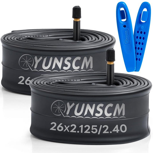 26" Bike Tubes 26x2.125/2.40 AV32mm Schrader Valve 56/64-559 26" Bicycle Tubes and Tire Levers Compatible with 26 x 2.125 26 x 2.25 26 x 2.30 26 x 2.35 26 x 2.40 Mountain Road Bike Tire Tubes -2PCS