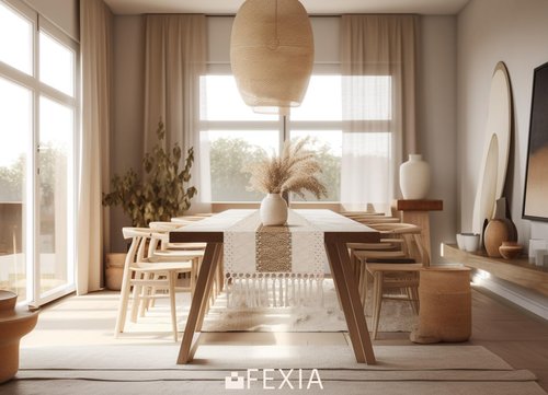 FEXIA Boho Table Runner with Tassels 60 Inches Long Christmas Thanksgiving Farmhouse Rustic Cream & Brown Macrame Table Runner for Home Dining Bedroom Bridal Shower Decor(12x60 Inches)