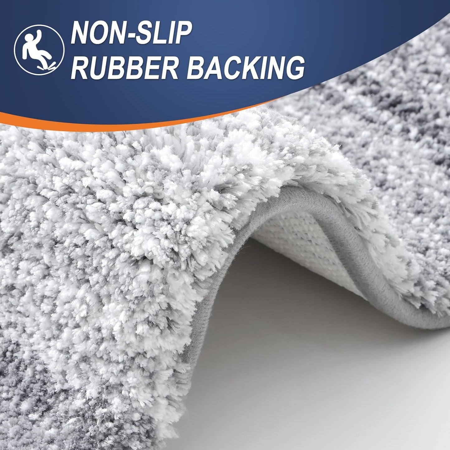 OLANLY Bathroom Runner Rug - Extra Soft Microfiber Mat, Quick Dry & Washable, 59x24, Light Grey